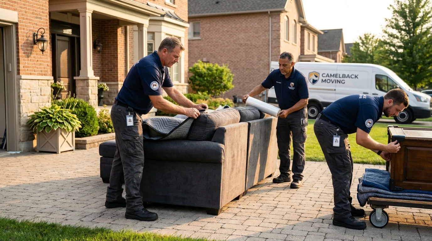 Large estate moving crew wrapping furniture in Tuscumbia, MO