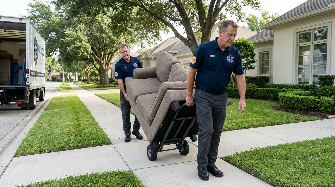 Local residential moving crew loading furniture in Tuscumbia, MO